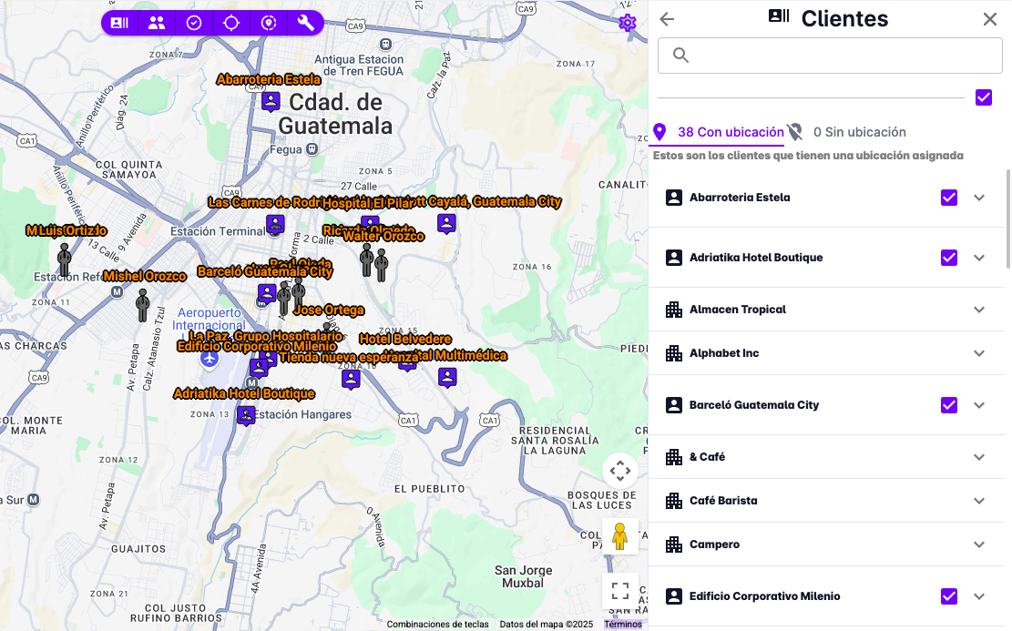 Location clients map
