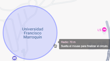 Location geofence create circle
