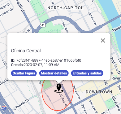 Location geofence map info