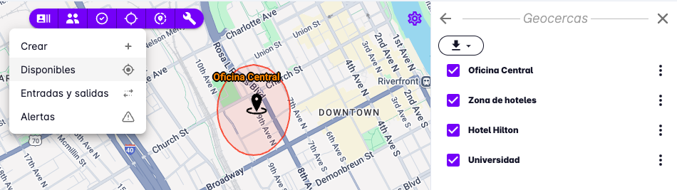 Location geofences available