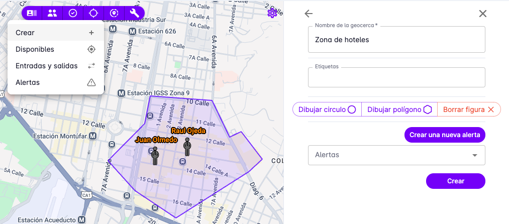 Location geofences create