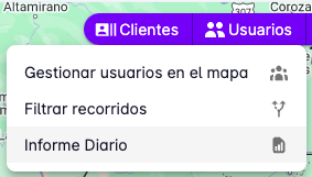 Location users daily report button