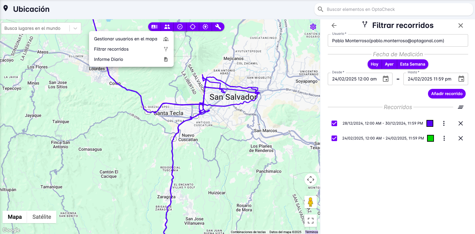 Location users filter tracks