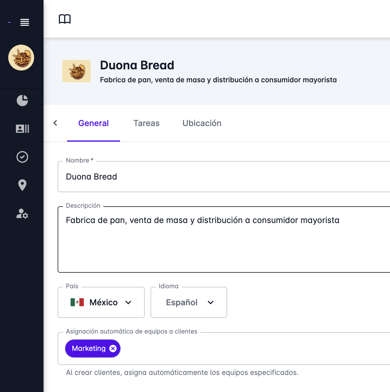 Configuration page