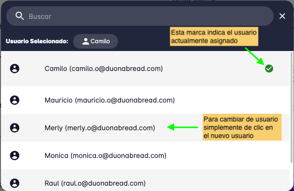 Tasks select user