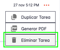 Tasks delete option