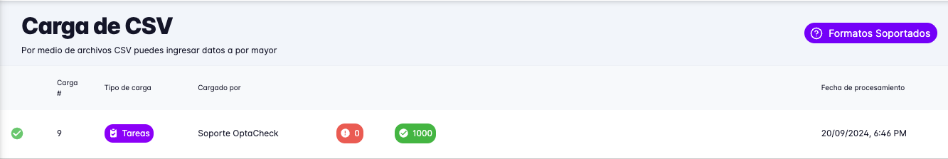 Tasks upload list
